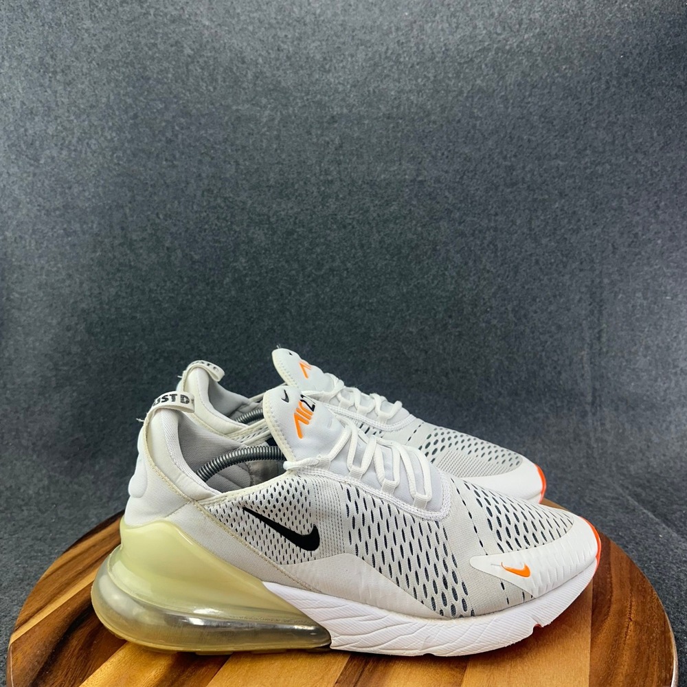 Nike Air Max 270 Running Shoes Mens Size 14 White Orange Sneakers AH8050-106